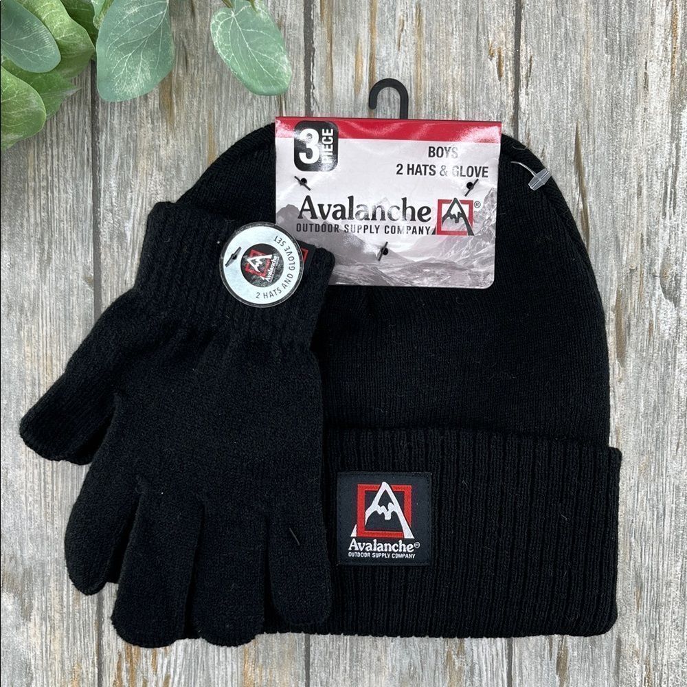 Avalanche Winter Beanies & Gloves 3-Piece Set